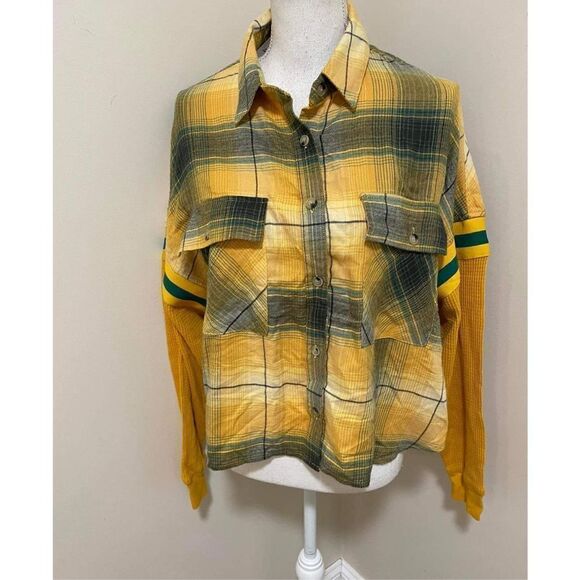 Urban Outfitters BDG Yellow Caleb Sporty Shirt Size M - Picture 6 of 9